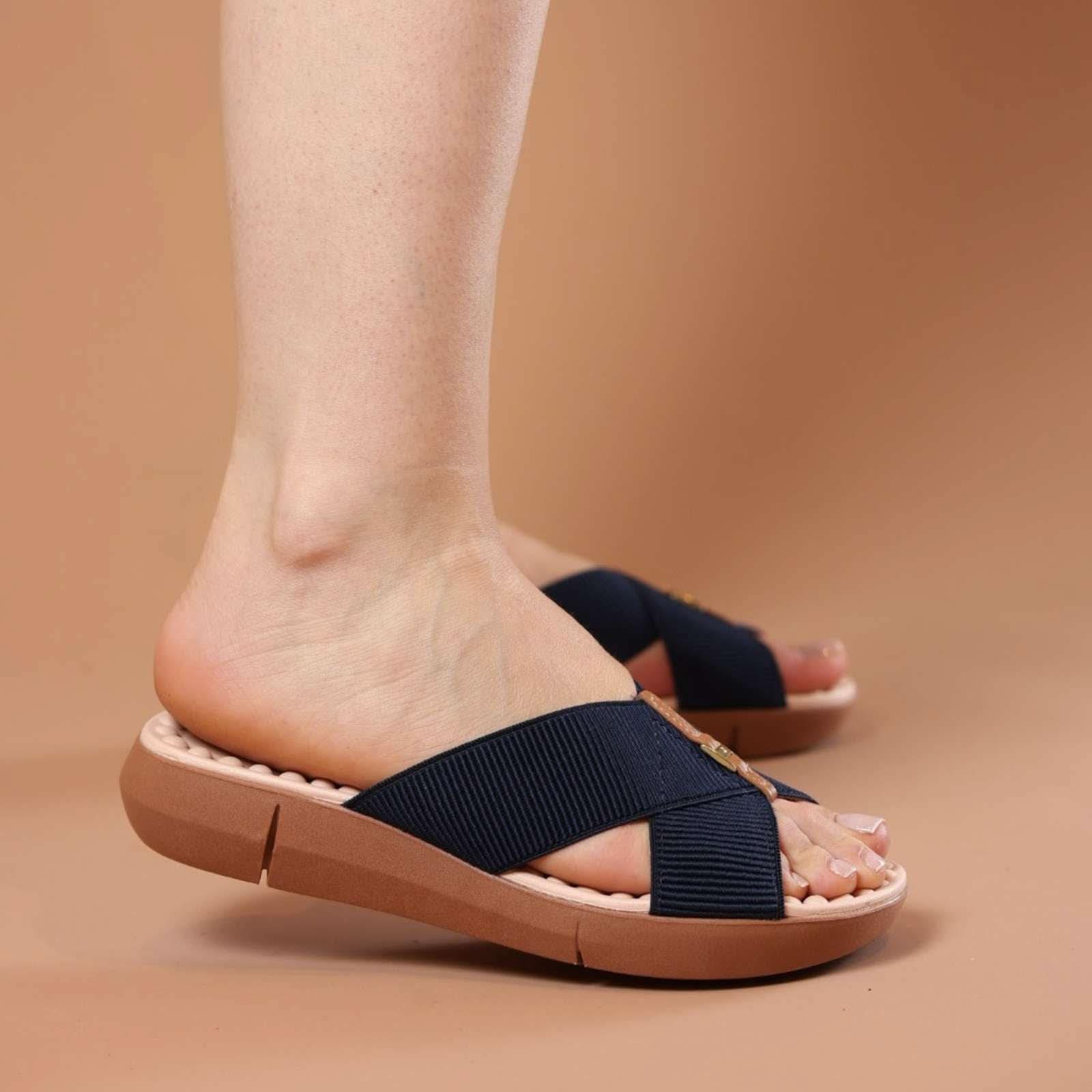 TAMANCO FEMININO MASSAGEADOR EM X - Banana Calçados -